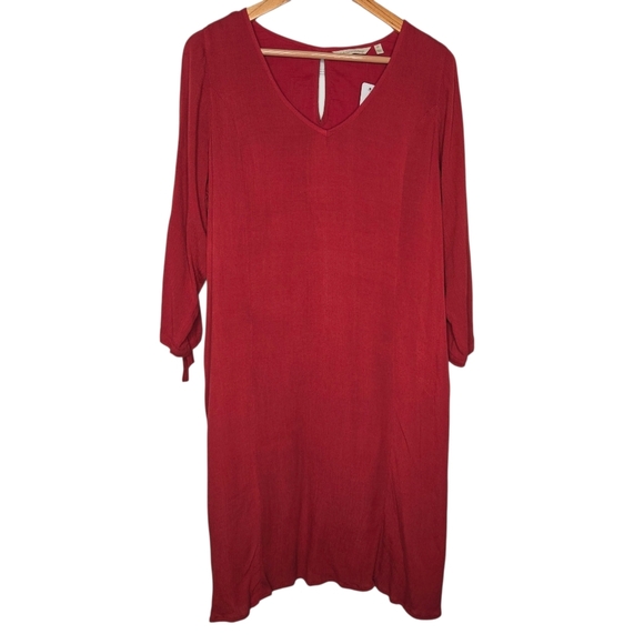 Soft Surroundings Womens Cardinal Cut Out Sleeves Hera Dress Size 18 - Picture 3 of 11